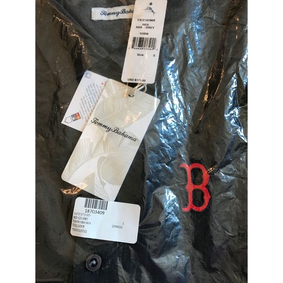 Tommy Bahama Shirt MLB Red Sox Embroidered Silk - Picture 5 of 6